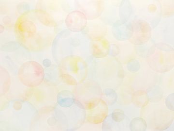 Blowing bubbles (watercolor painting abstract wallpaper nursery cheerful pastel colors baby room hap by Natalie Bruns