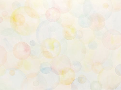 Blowing bubbles (watercolor painting abstract wallpaper nursery cheerful pastel colors baby room hap