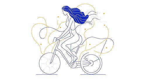 Fietser in beweging