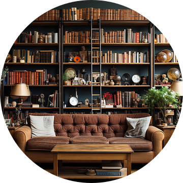 Grote woonkamer met bibliotheek van Animaflora PicsStock