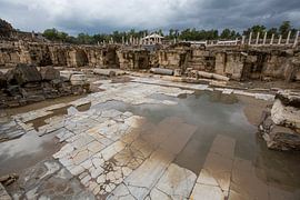 Romeinse ruines in Bet She An in Israel, badhuis