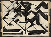 Reijer Stolk, Ruiter, pen in zwart, potlood, 1920 van Atelier Liesjes thumbnail