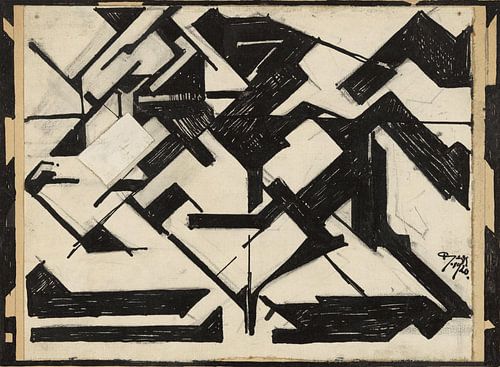 Reijer Stolk, Ruiter, pen in zwart, potlood, 1920