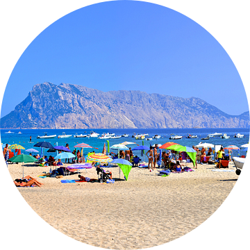 De grote berg Isola Tavolara vanaf een strand op Sardinie, Italie van Be More Outdoor