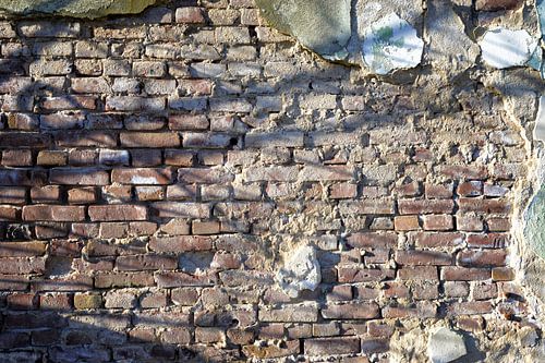 Mooie oude vervallen fabrieksmuur