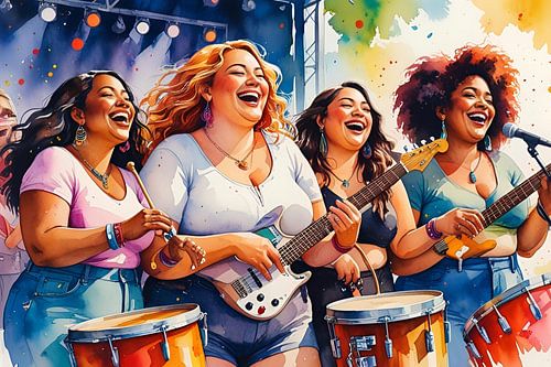 Les dames sociables jouent dans un groupe sur De gezellige Dames