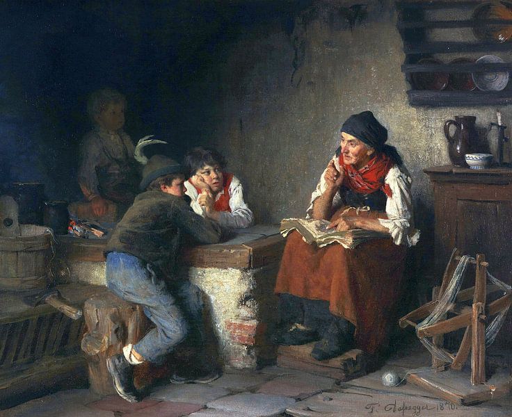 The storyteller, FRANZ VON DEFREGGER, 1870 by Atelier Liesjes