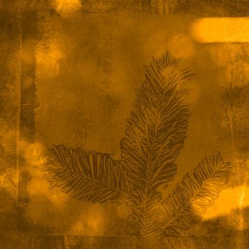 Arbre de Noël en or et marron. Art botanique abstrait moderne. sur Dina Dankers