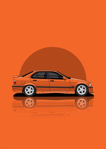 Kunstauto 1997 BMW M3 E36 oranje