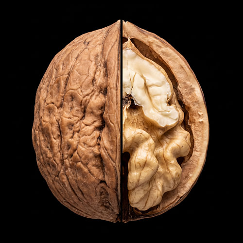 Walnut — Whole and Cut Open