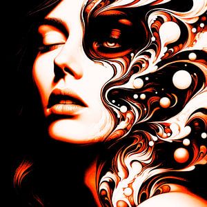 Semi-surreales Frauenporträt.