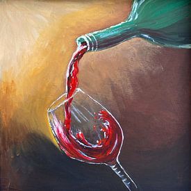 Café wijn van Krista Kitsz Art