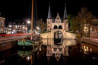 Mirroring Sneker skûtsje and water gate in Sneek city canal by Fotografiecor .nl thumbnail