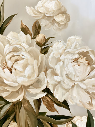 Pivoines blanches en fleur 02