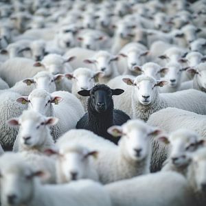 Schwarze Schafe unter weißen Schafen