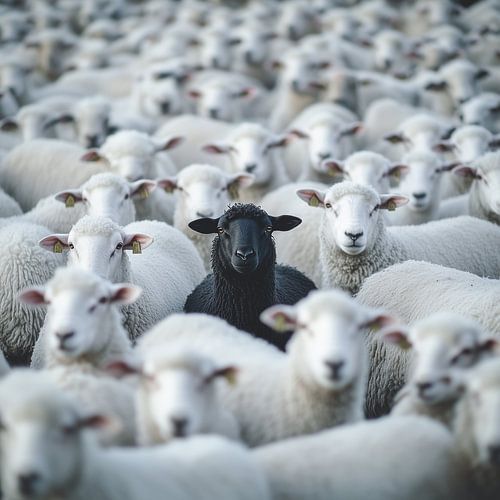 Schwarze Schafe unter weißen Schafen