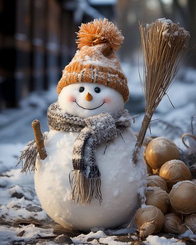 Schattig Sneeuwpopje