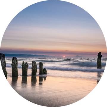 Groynes on the Baltic Sea coast van Rico Ködder