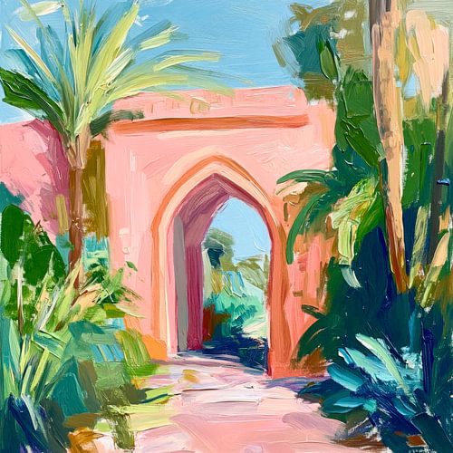 Colourful entrance to an oasis