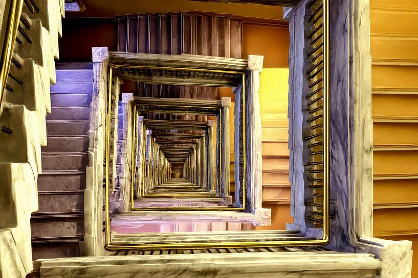 graphique architectural représentant des escaliers par Egon Zitter