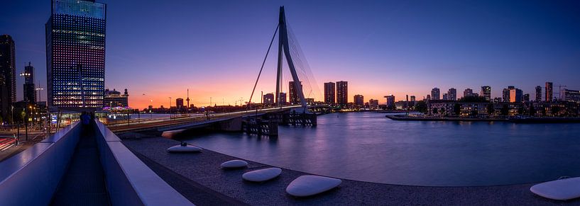 Erasmusbrug - Panorama - Rotterdam van Fotografie Ploeg