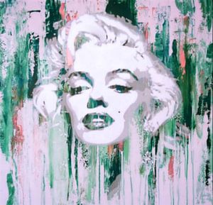 Marilyn Monroe Abstrakt Green Pop Art van Felix von Altersheim