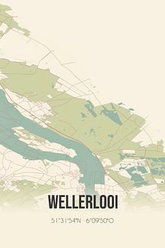 Vintage map of Wellerlooi (Limburg) by Rezona