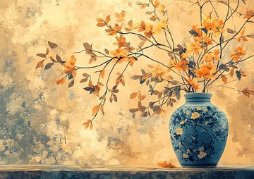 flower vase | Blue Bloom by Eye catching paintings