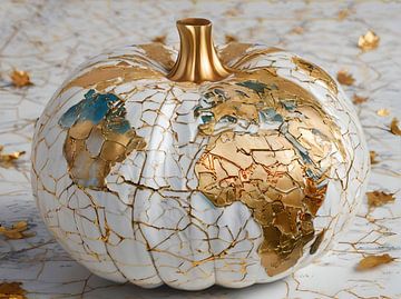 Kintsugi Globus: A Pumpkin World by Retrotimes