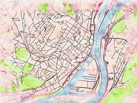 Kaart van Herstal in de stijl 'Soothing Spring' van Maporia