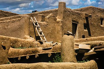 Adobe building in Taos Pueblo by Dieter Walther