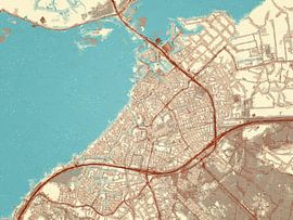 Kaart van Harderwijk in de stijl Blauw & Crème van De Kaartenwinkel