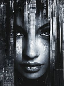 Dark Reflection – Abstract portret donker en intens