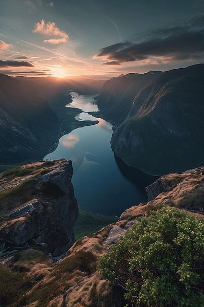 Wandern am Bergsee von fernlichtsicht