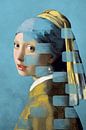 Girl with the Pearl Earring - The Wipe Out Edition van Marja van den Hurk thumbnail