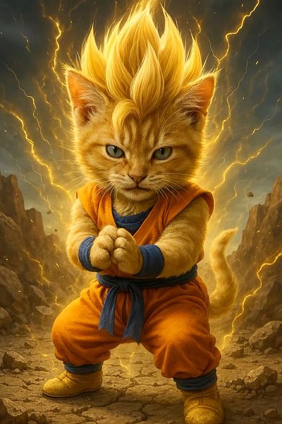 Le chat Saiyan par Indah Widyaningrum