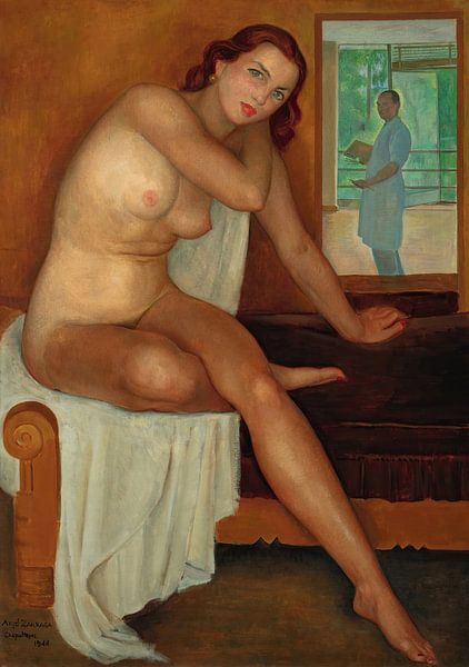 Ángel Zárraga - Selbstporträt mit Modell (1944) von Peter Balan