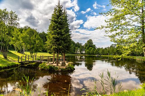 Idyllic little lake with a romantic island