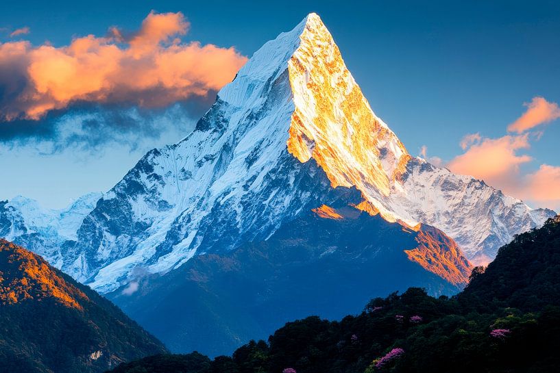 Mountain peaks in the morning light by Poster Art Shop