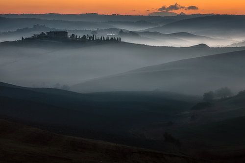 Prachtige mist in Toscane