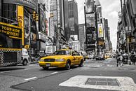 Cabines jaunes sur Times Square par Hannes Cmarits Aperçu