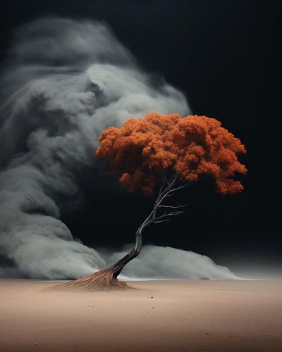 Arbre dans la tempête du désert