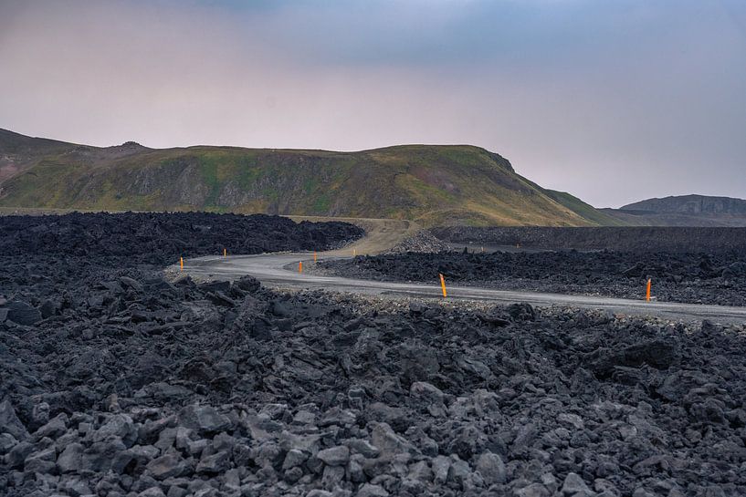 Vulkaanveld en bergen, Grindavik, IJsland van Thilo Wagner