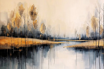 A glimmer of gold in the morning mist – reflections of stillness