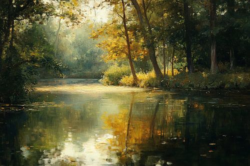 Zonovergoten meer in bos