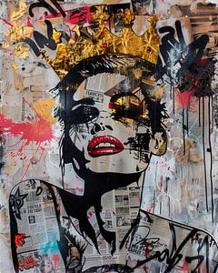 Fierce &amp ; Fragmented une femme expressive en collage mixedmedia