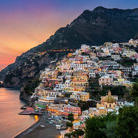 Sonnenuntergang in Positano, Amalfiküste, Italien von Michael Abid