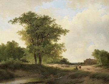 Landschap met boerenhoeve, Johannes Warnardus Bilders