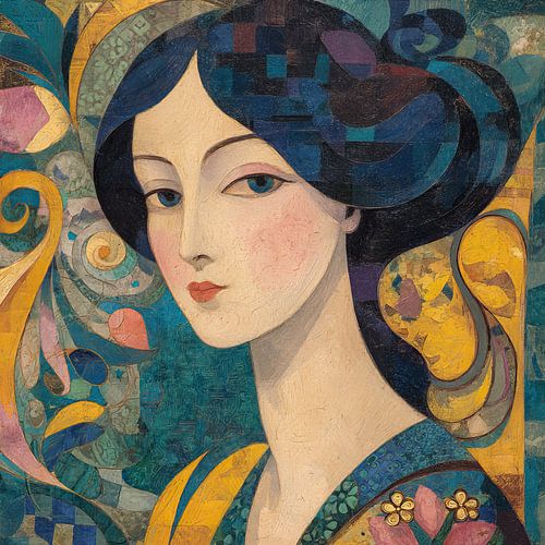 Portrait de femme | Portrait de femme moderne avec motifs