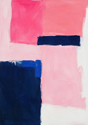 Abstract Pink Blue Neon Modern Art